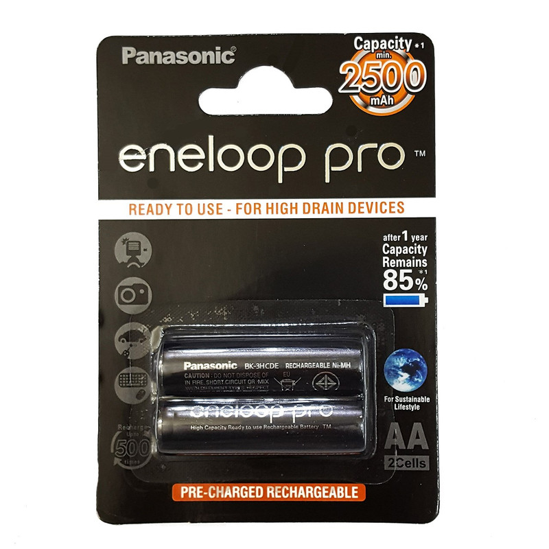 باتری قلمی قابل شارژ پاناسونیک مدل Eneloop Pro بسته 2 عددی