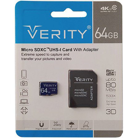 میکرو مموری MicroSD VERITY مدل 208A حافظه 64GB